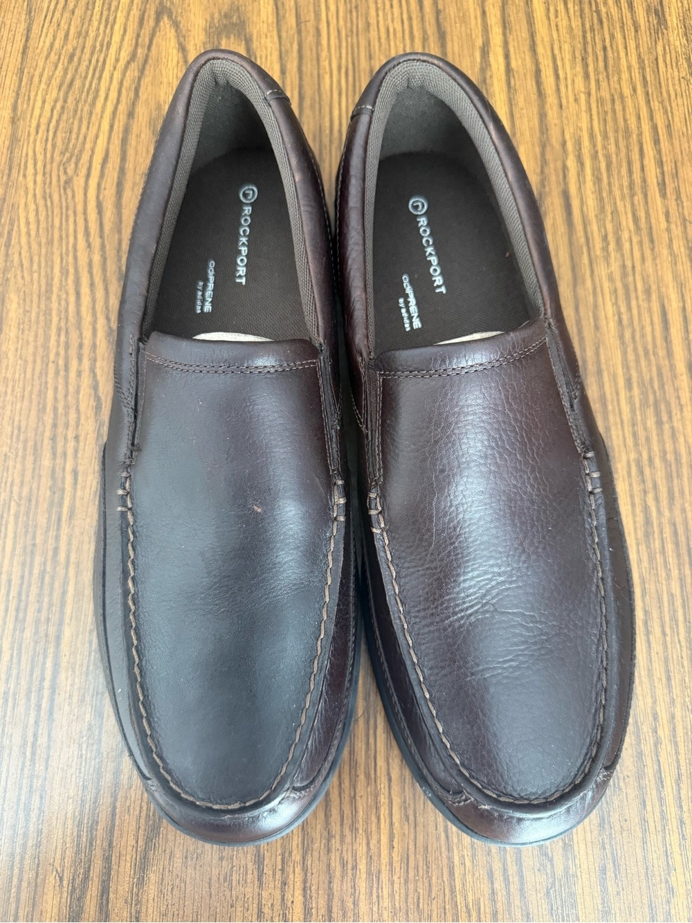 Rockport Men's Dark Brown Leather Slip-On Loafers